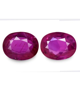 4.31 cts Unheated Natural Ruby (Manak) - Earring Pair